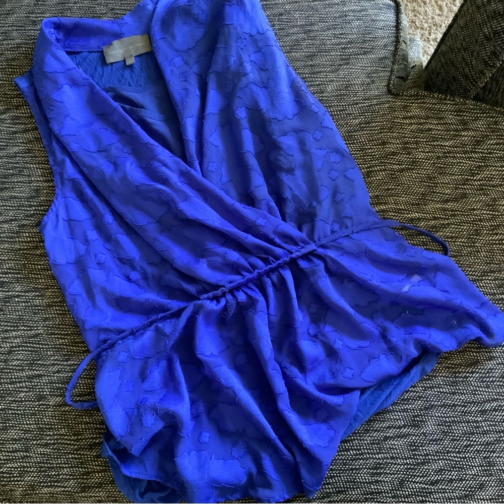 Royal Blue Floral Blouse 2 piece